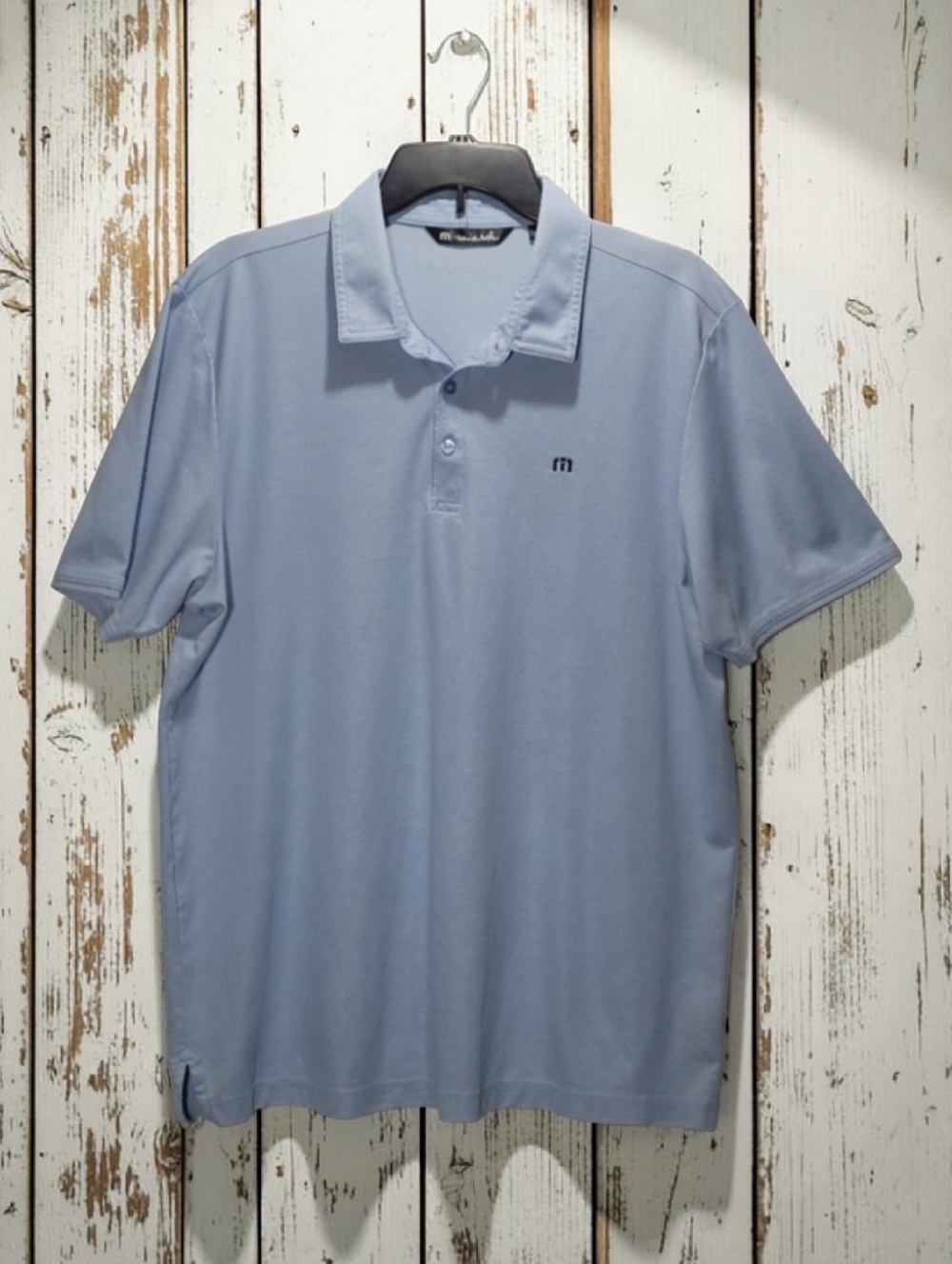 Travis Mathew Size-XL Men's Light Blue Polo Shirt. ~GOLF~  ~SUN~OUTDOORS~FUN